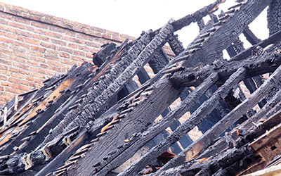 Fire Damaged Roof in Waukesha